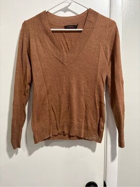 The Limited Rust Brown V-Neck Sweater